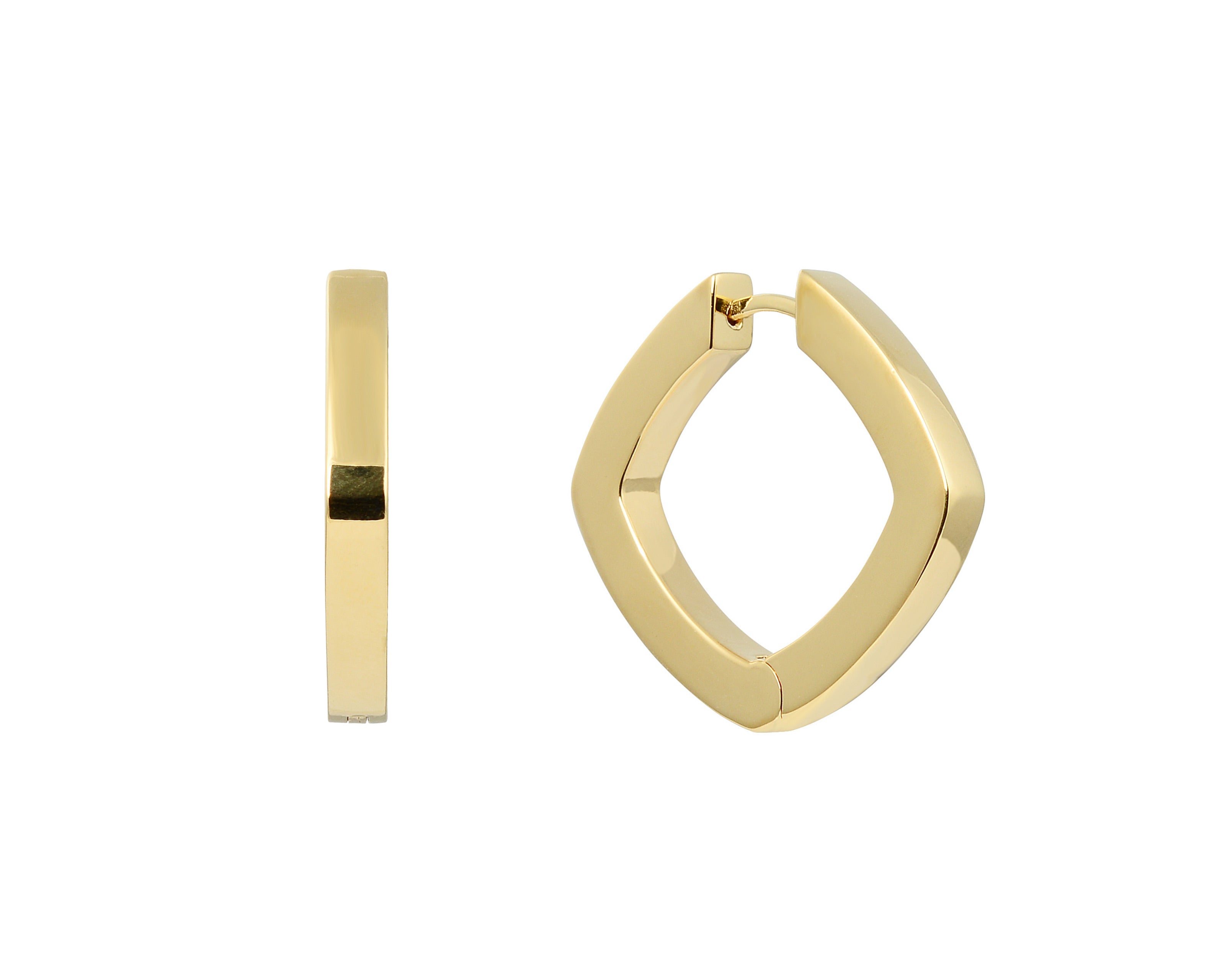 Thick Accent Hoop Earrings in 14ct Gold Plating — Şener Besim 