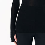 Turtleneck stretch knit in black — Şener Besim
