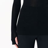 Turtleneck stretch knit in black — Şener Besim