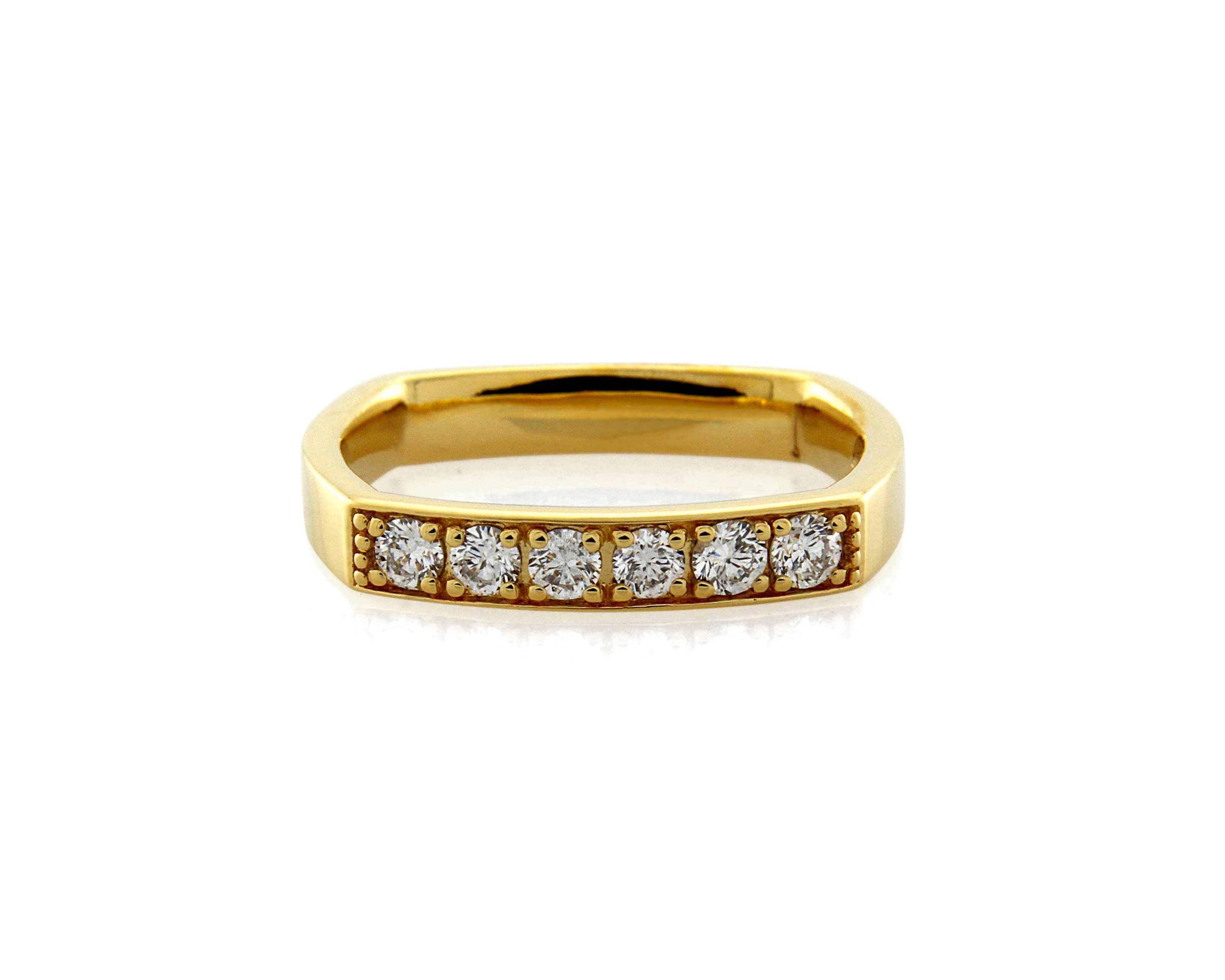 Sener Besim Gold Ring with White Diamonds