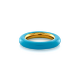 Thick Enamel Tube Ring - Turquoise