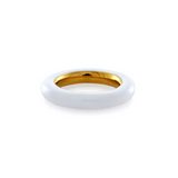 Thick Enamel Tube Ring - White